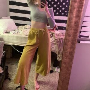 Golden wide legged pants